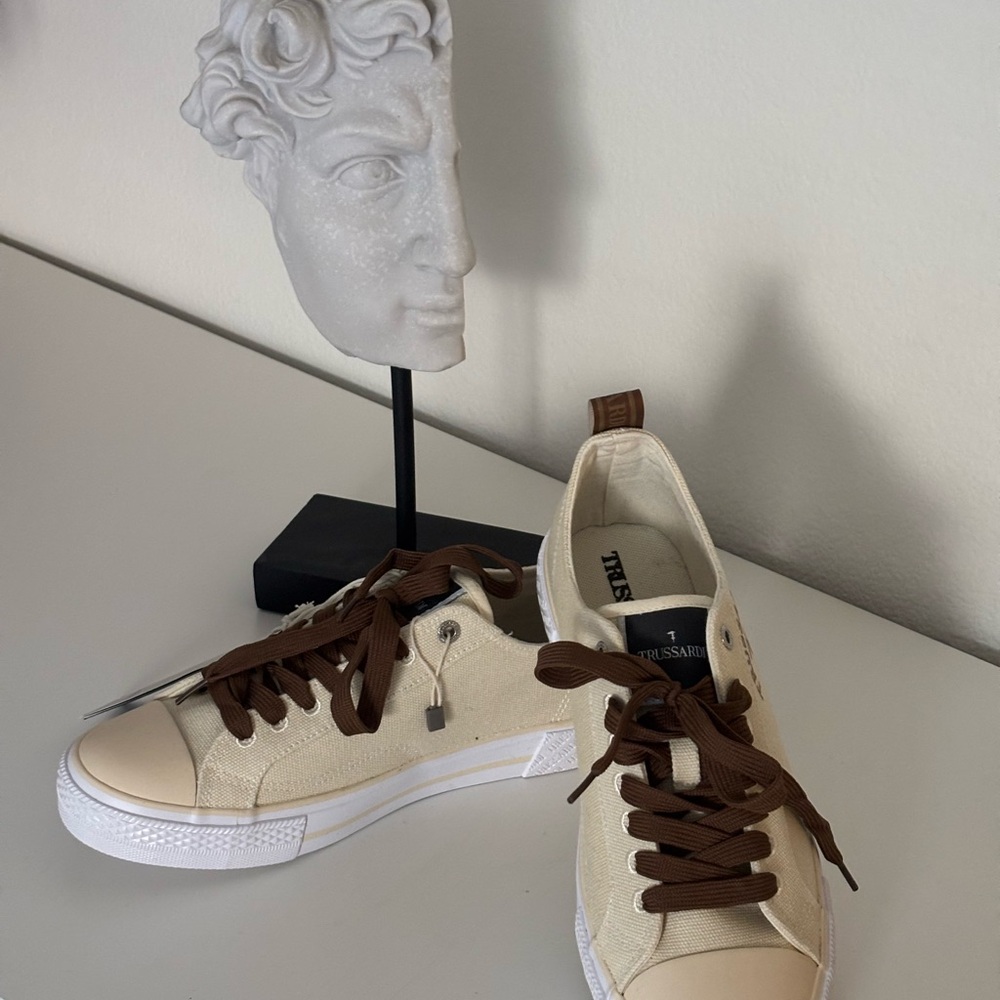 Trussardi Beige and Brown Men's Sneakers